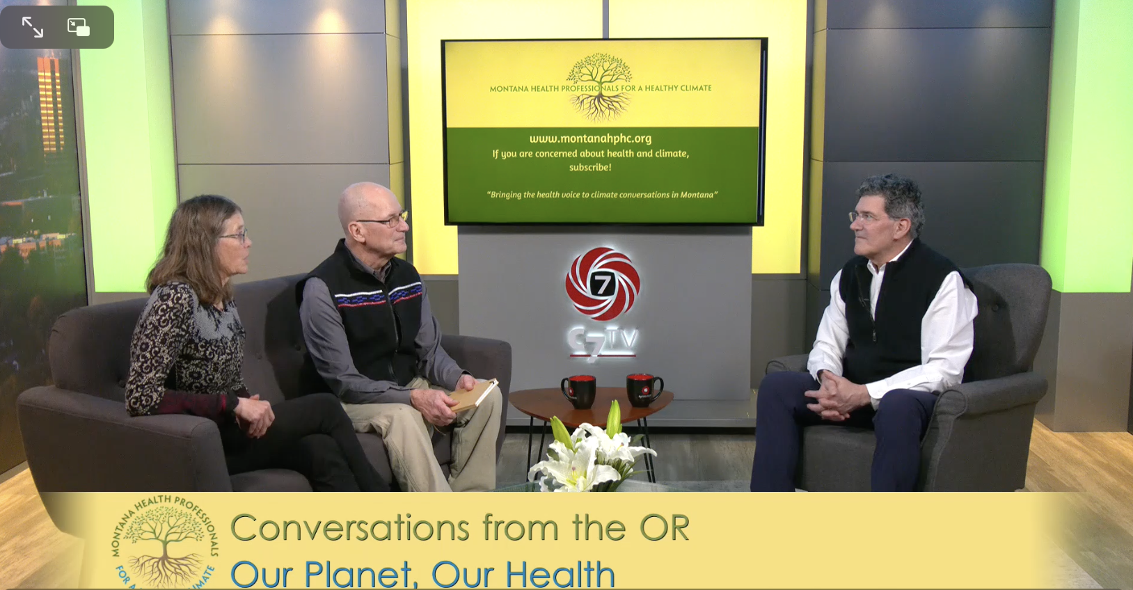 Lori and Rob Byron interview Brian Harrington on the "Our Planet, Our Health" TV show.