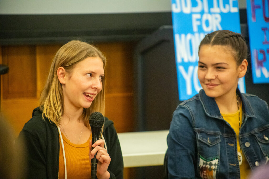 High School students on a panel discussion